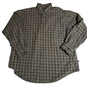 St Johns Bay Mens Plaid Long Sleeve Button Down Shirt Casual Flannel Large
